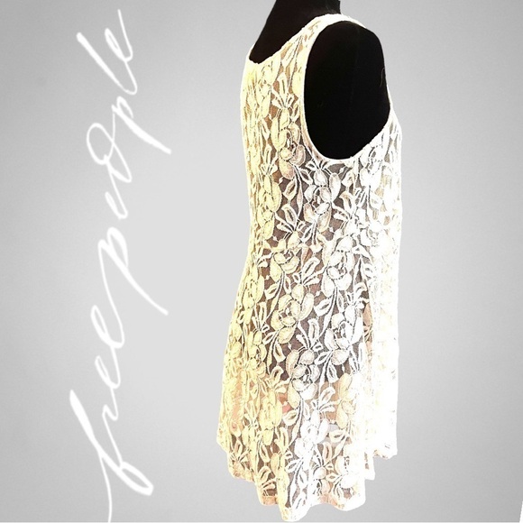 Free People Womens Miles Of Lace Shift Dress, Off-White, - Picture 3 of 8